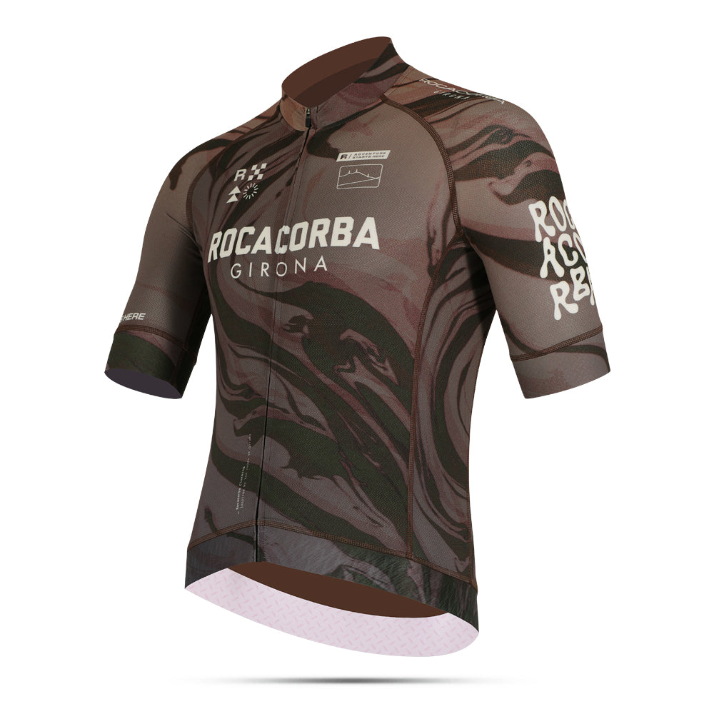 Rocacorba Girona サイクリングジャージ Rocacorba-男性用サイクリングジャージ、ロードバイク服、通気性、半袖